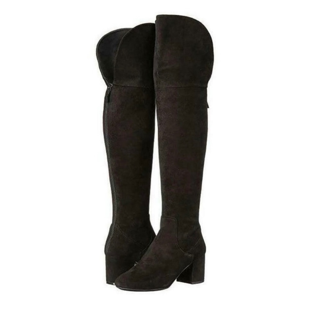 Cole Haan Raina Grand OTK II Womens 7.5 M Black Suede Over The Knee Boots